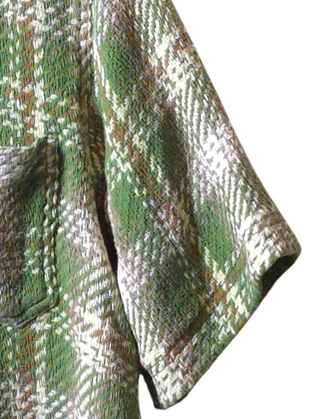 BDG Urban Outfitters Green Plaid Oversized Button Up Shirt Large Cotton Shacket - Picture 5 of 14